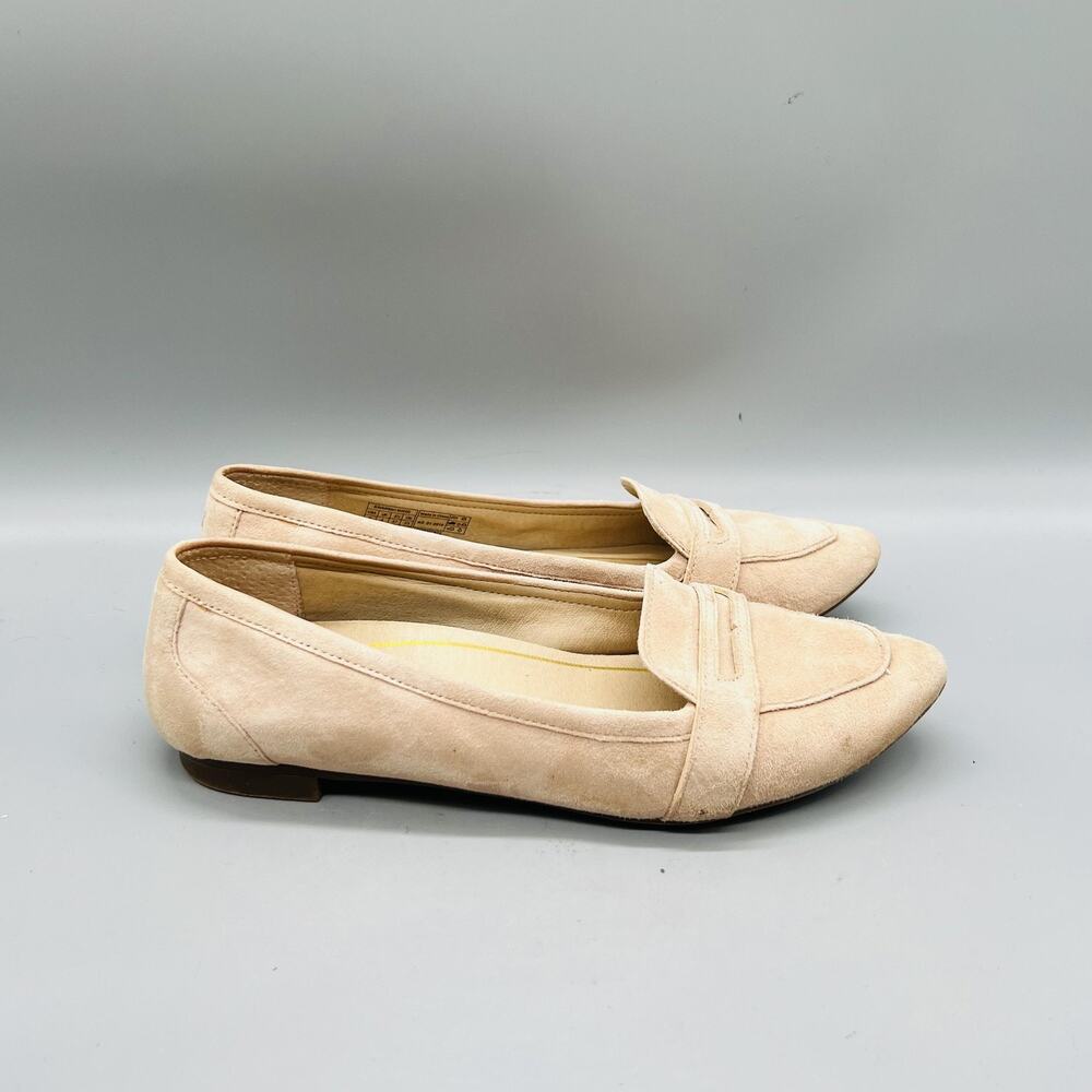 Vionic Shoes Womens 6 Beige Suede Savannah Penny Loafer Flats Slip On Comfort